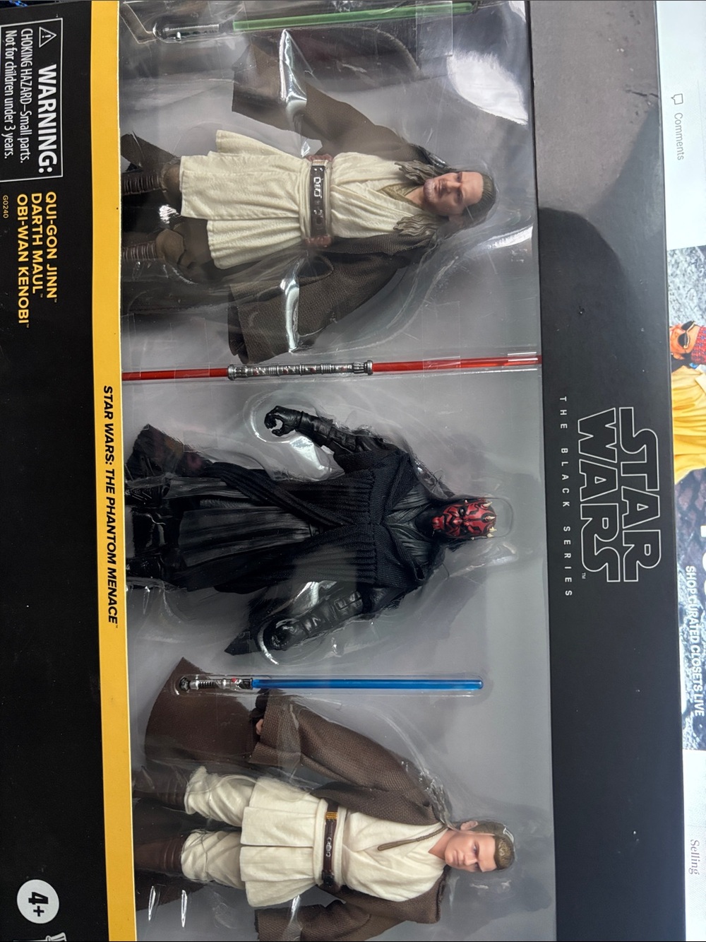 NIB Star Wars the black series - Qui-Gon Jinn/Darth Maul/Obi-Wan Kenobi-3 Pk